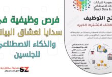 فرص وظيفية في سدايا لعشاق البيانات والذكاء الاصطناعي للجنسين